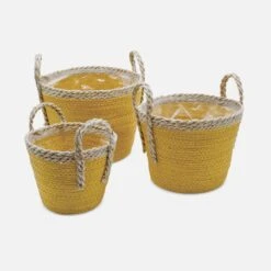 Lot De 3 Paniers Cache Pots Couleur : Jaune -Meubles Boutique bfpx3yel 60401bbf2184f74c79e0bcb4bd05451c