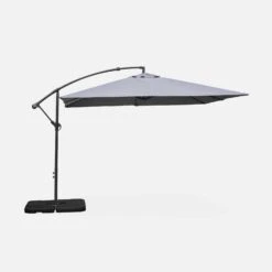 Parasol Déporté Carré 3x3m Couleur : Gris -Meubles Boutique bu3x3gy e05993ab733355841716855742ead8b2