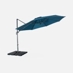 Parasol Déporté Rond Ø 350cm Couleur : Bleu Canard -Meubles Boutique cdukd350bd 7852fb27fc5131018c4b2f72423c2e76