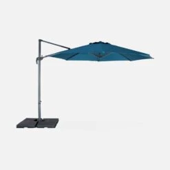 Parasol Déporté Rond Ø 350cm Couleur : Bleu Canard -Meubles Boutique cdukd350bd f950e8cb68f4a93cf39aa71fc6ce5422