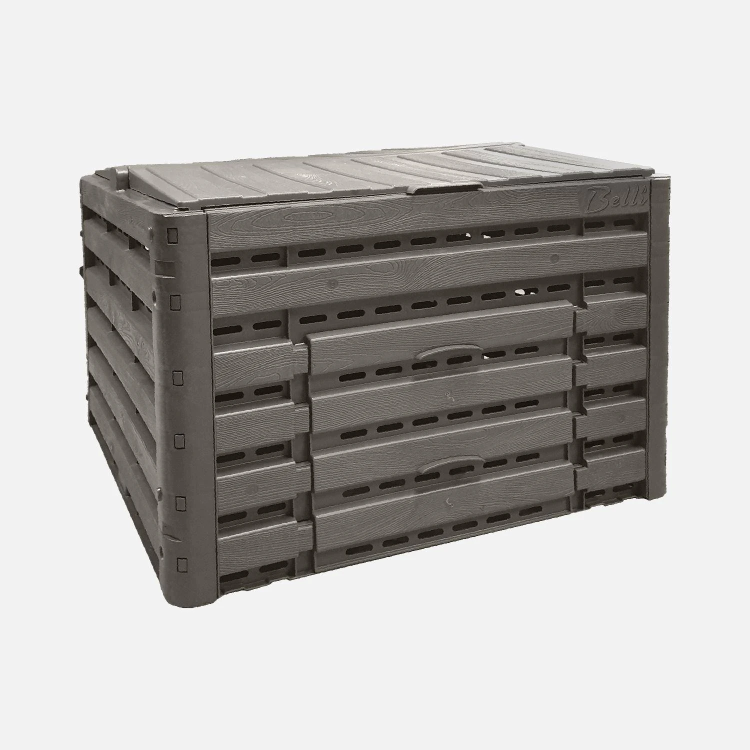 Composteur De Jardin Noir, Plastique Recyclé, Double Ouverture, Modulable, 400L 2 Composteur De Jardin Noir, Plastique Recyclé, Double Ouverture, Modulable, 400L – Image 2