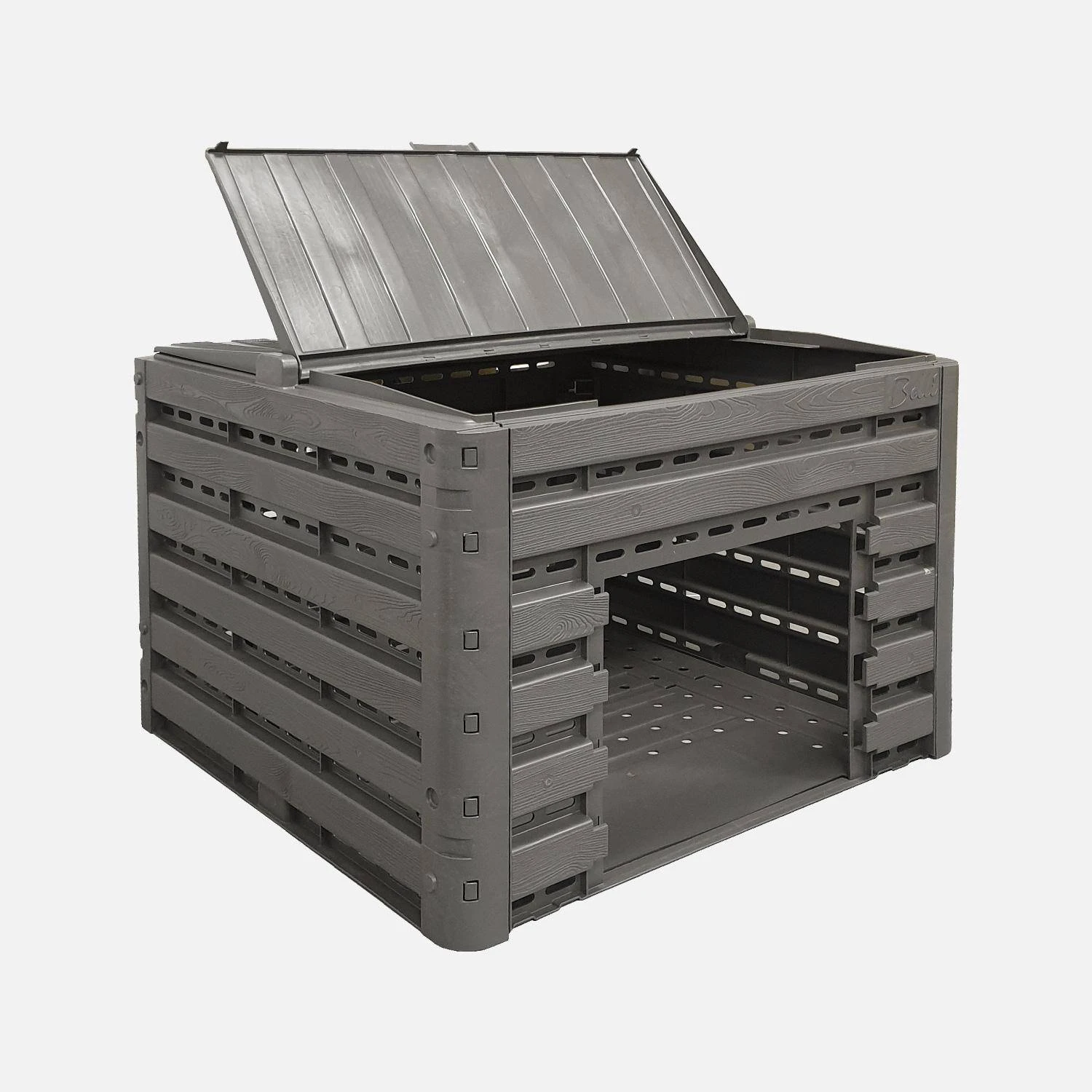 Composteur De Jardin Noir, Plastique Recyclé, Double Ouverture, Modulable, 400L 1 Composteur De Jardin Noir, Plastique Recyclé, Double Ouverture, Modulable, 400L