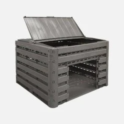 Lot De 2 Composteurs De Jardin Noirs, Plastique Recyclé, Double Ouverture, 400L 6 Lot De 2 Composteurs De Jardin Noirs, Plastique Recyclé, Double Ouverture, 400L -Meubles Boutique compwd400lbkx2 b9b88e9e111aca43a3f2786e7dd824e6