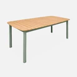 Table De Jardin Bois Et Aluminium 190cm, 6 Chaises Empilables -Meubles Boutique ec190r6aseggy 5506df275c25dfea51a5245b10de444e