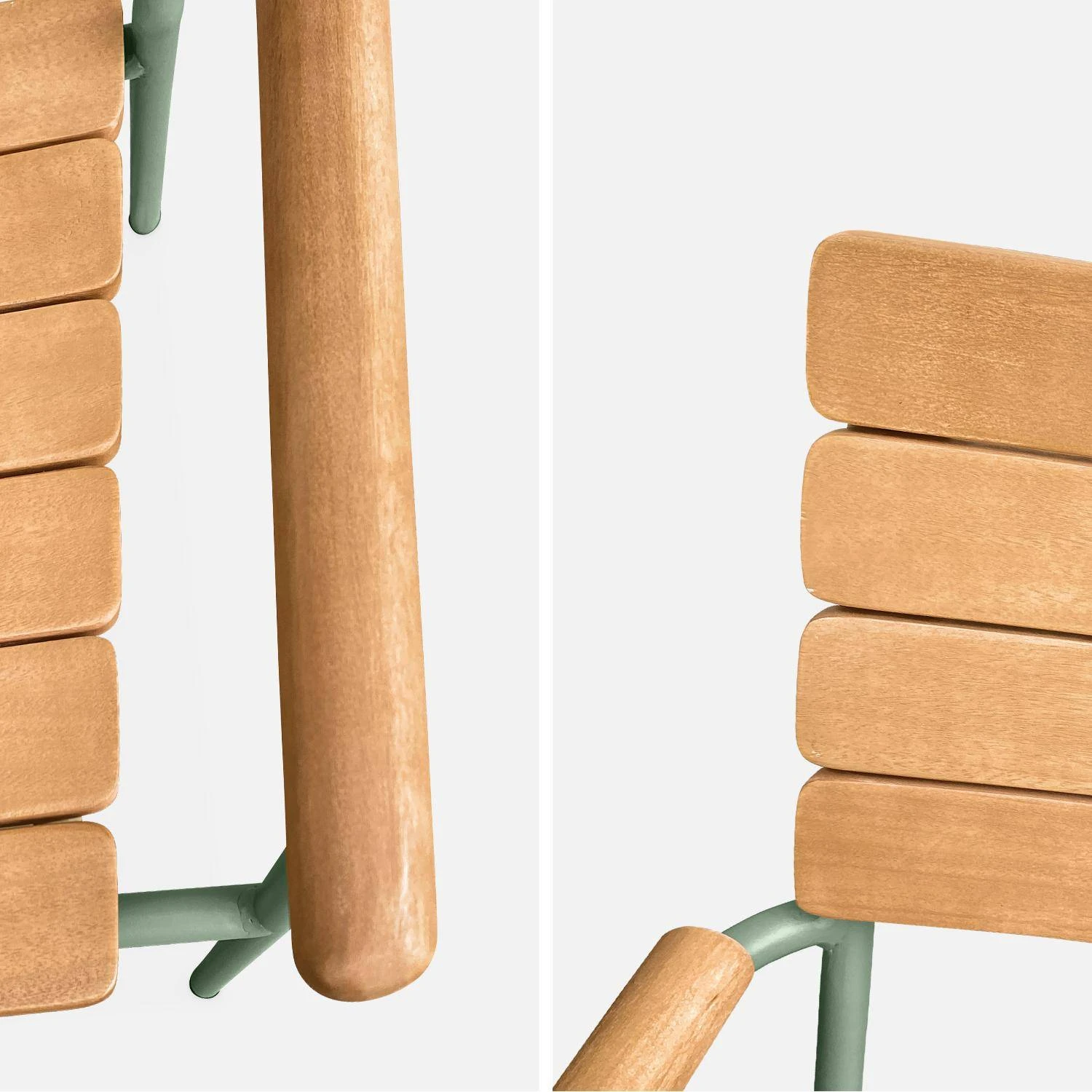 Chaise De Jardin Bois Et Aluminium, Empilables (lot De 4) 6 Chaise De Jardin Bois Et Aluminium, Empilables (lot De 4) – Image 6