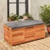Coffre De Jardin Bois 200L Avec Vérins Couleur : Bois / Gris
