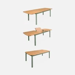Table De Jardin Extensible Bois Et Aluminium 190/253 Cm, 8 Chaises Empilables -Meubles Boutique ecxtp190r8seggy 1e9a26ac1565b52f4b3e308a140c5d79