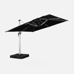 Parasol Déporté Carrée 3x3m Couleur : Noir -Meubles Boutique hdu3x3bk 03e78512ffc4af94e178f309b0b383a3