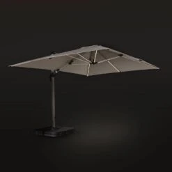 Parasol LED Déporté Rectangulaire 3x4m Couleur : Taupe -Meubles Boutique hdu3x4ledbn 524316bd548fbf85525bd6af5f44dcec