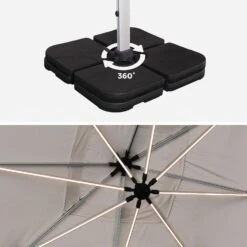 Parasol LED Déporté Carré 4x4m Couleur : Beige -Meubles Boutique hdu4x4ledbg e745f827abc8d3809cde232dc490ed9f