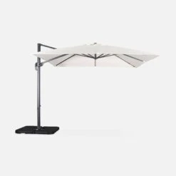 Parasol Déporté Carré 3x3m Couleur : Ecru -Meubles Boutique hukd3x3ecru 25b2469a289275cb879d3204108b16de