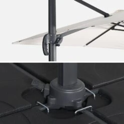 Parasol Déporté Carré 3x3m Couleur : Ecru -Meubles Boutique hukd3x3ecru dc79f5fc09ed25f3708c5d2514f87ac1