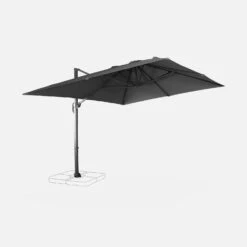 Parasol Déporté Rectangulaire 3x4m Couleur : Gris -Meubles Boutique hukd3x4gy 79189206e163d9626b1f186f9c4e9fa2