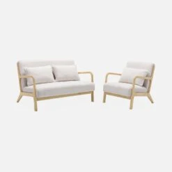 Banquette Scandinave 2 Places En Bois Et Tissu Bouclette -Meubles Boutique iacsca2boucl a57f75f9267b6174ac67dcfac6b696b1