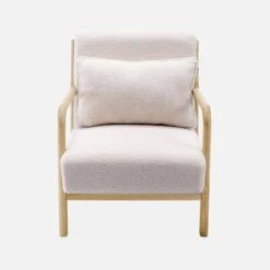 Fauteuil Scandinave En Bois Et Tissu Bouclette -Meubles Boutique iacscaboucl 5ded0bc67bfe8c8942d80c6a14bd0304