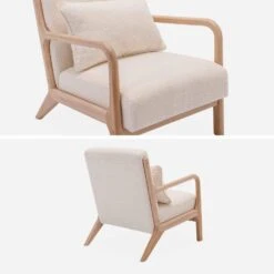 Fauteuil Scandinave En Bois Et Tissu Bouclette Texturée -Meubles Boutique iacscachbc 280da367fa1bf09a6fc3e2387d452095