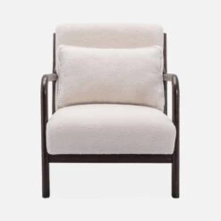 Fauteuil Scandinave Bouclette Et Bois D'hévéa Teinté Wengé -Meubles Boutique iacscadwlboucl 6be9db3206154cea8e7342457628dd3c