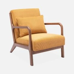 Fauteuil Scandinave Velours Côtelé Et Bois D'hévéa Noyer Clair -Meubles Boutique iacscalwlcrocr f6be4841cab1e7f95275adb2d30f8f0d