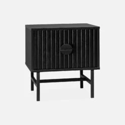 Table De Chevet Effet Bois Rainuré Noir -Meubles Boutique ibazbedside d7ecadb9e98d86fbd8e69b2b3977e965