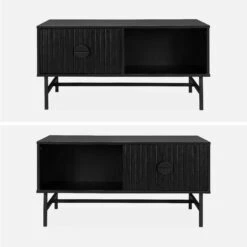 Table Basse Effet Bois Rainuré Noir -Meubles Boutique ibazcoftable f9f62e3c5da45f59e42eda63ce96465c