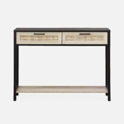 Console Scandinave Effet Bois Et Cannage -Meubles Boutique ibcanconsole 008c1dfc3a8abb895b1333bd51ccc416