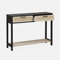 Console Scandinave Effet Bois Et Cannage -Meubles Boutique ibcanconsole 15297d60a0cfb107babc8292cfcef6be