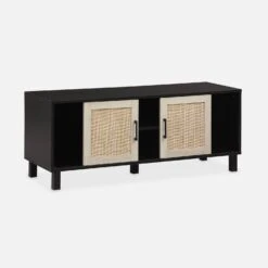 Meuble TV Scandinave Bois Et Cannage 115 Cm -Meubles Boutique ibcantvstand 5f76d89aeecce91628d64a8a35b90ce4