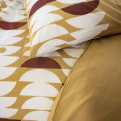 Parure De Lit Réversible 2 Places Imprimé Demi-lunes En Coton Adouci -Meubles Boutique ibedpca260aur 078563097b0f479cc7a71bc0b65a6b99