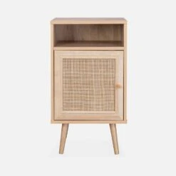 Table De Chevet Scandinave En Cannage Couleur : Naturel -Meubles Boutique ibobedside b51ee91aebf954f8f40bb17f7050c61f