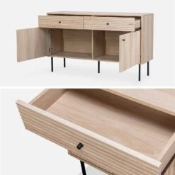 Buffet De Rangement Bois Rainuré 120 Cm -Meubles Boutique ibragbuffet 362796cc3ec748a592ebec294465c088