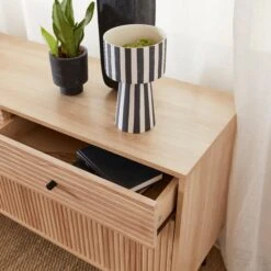 Buffet De Rangement Bois Rainuré 120 Cm -Meubles Boutique ibragbuffet 6091683fc88916a4bfbd6482ad6d0a7d