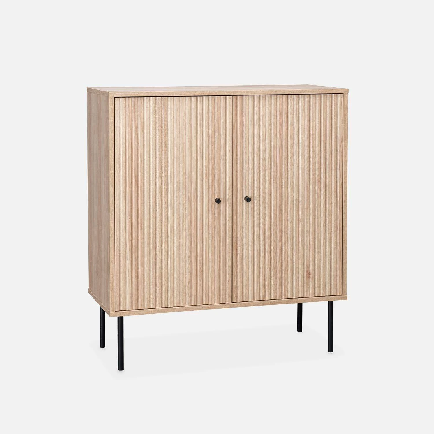 Buffet Effet Bois Rainuré 2 Portes 83,5 Cm 4 Buffet Effet Bois Rainuré 2 Portes 83,5 Cm – Image 4