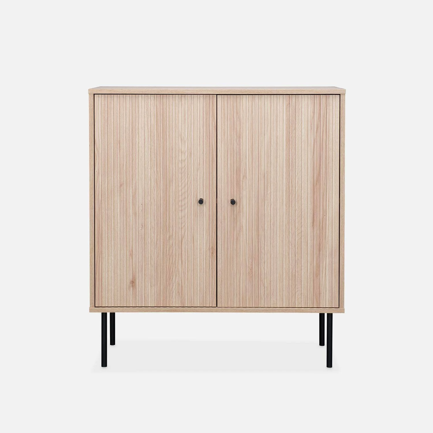 Buffet Effet Bois Rainuré 2 Portes 83,5 Cm 5 Buffet Effet Bois Rainuré 2 Portes 83,5 Cm – Image 5