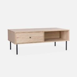 Table Basse Décor Bois Rainuré -Meubles Boutique ibragcoftable 3bf7012631f6c80b92c27326c423ba97