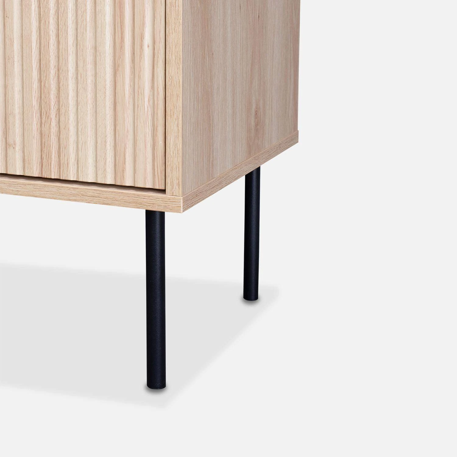 Meuble TV Décor Bois Rainuré 120 Cm 7 Meuble TV Décor Bois Rainuré 120 Cm – Image 7