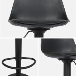 Tabouret Bar Réglables 61,5/83,5cm Simili Cuir (lot De 2) Couleur : Noir -Meubles Boutique ibsajfullbk 9392684de5dafe34917e6333d53fdac6