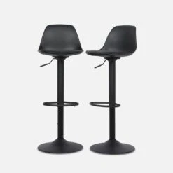 Tabouret Bar Réglables 61,5/83,5cm Simili Cuir (lot De 2) Couleur : Noir -Meubles Boutique ibsajfullbk fadfc6d37a780e0cde363924f1c10a6c