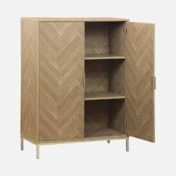 Vaisselier Effet Bois Décor Chevrons 2 Portes -Meubles Boutique ibudcabinet 088885920f5303ecf833e8a0a09b9d18