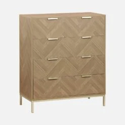 Commode De Rangement Décor Chevrons 4 Tiroirs -Meubles Boutique ibudchest4d 000cc3792368b3f62f8a471098150c03