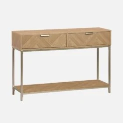 Console Effet Bois Décor Chevrons 2 Tiroirs -Meubles Boutique ibudconsole 4d35298e465116ebbc03a8d501457c20
