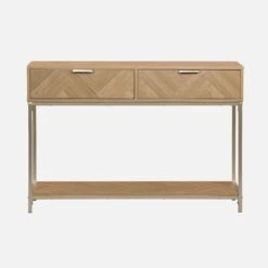 Console Effet Bois Décor Chevrons 2 Tiroirs -Meubles Boutique ibudconsole d1bd3a65d5e2f3bb146060c864e932ae