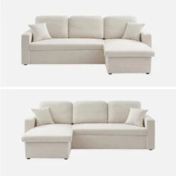 Canapé Convertible 3 Places Bouclettes Blanches -Meubles Boutique iccsofaboucl a7c7337c20ba41b935b642a649b2a831