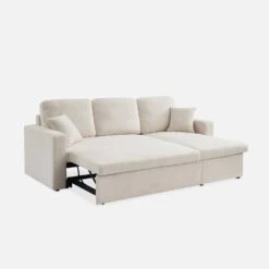Canapé Convertible 3 Places Bouclettes Blanches -Meubles Boutique iccsofaboucl c0d26dc16496ae652503fa8ca6930e62