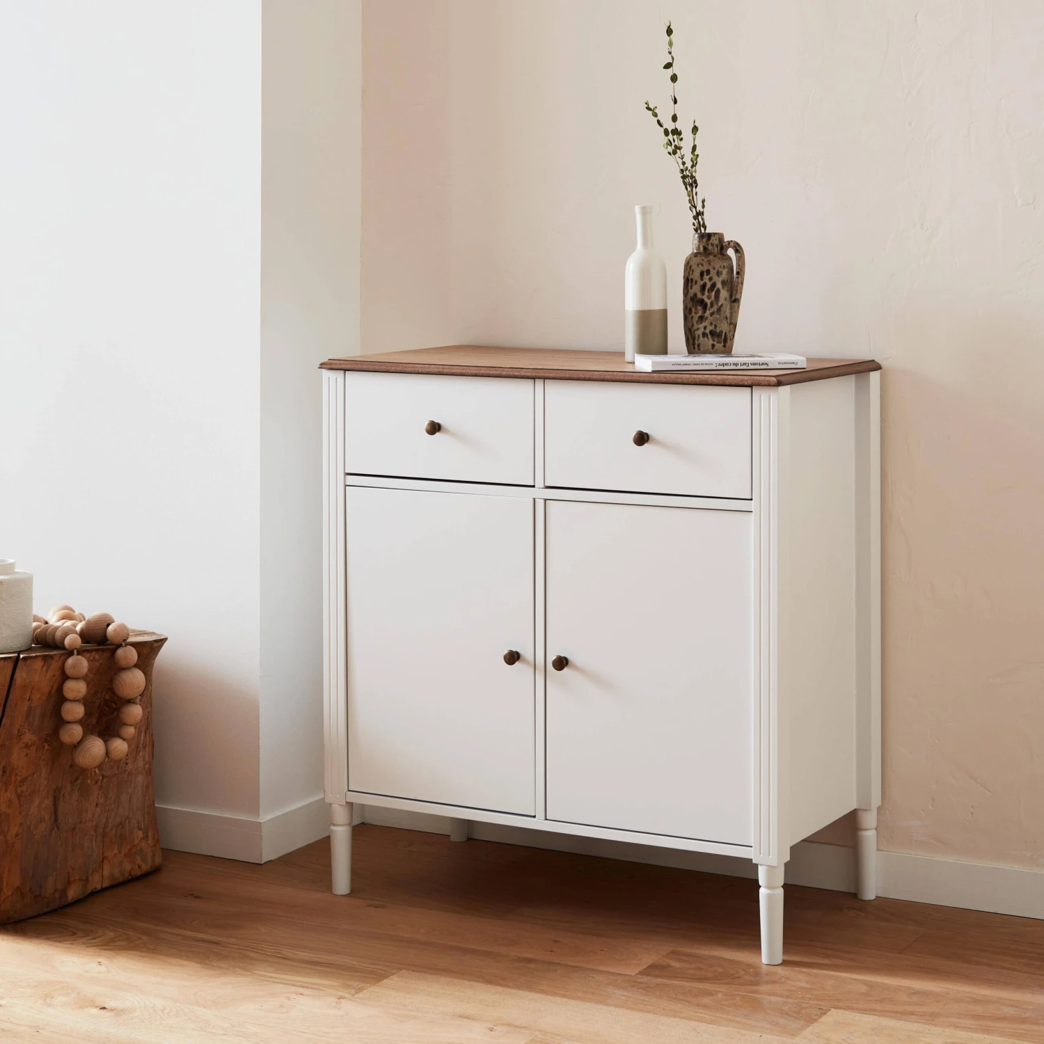 Buffet Placage Bois De Frêne 2 Tiroirs Et 2 Portes 2 Buffet Placage Bois De Frêne 2 Tiroirs Et 2 Portes – Image 2