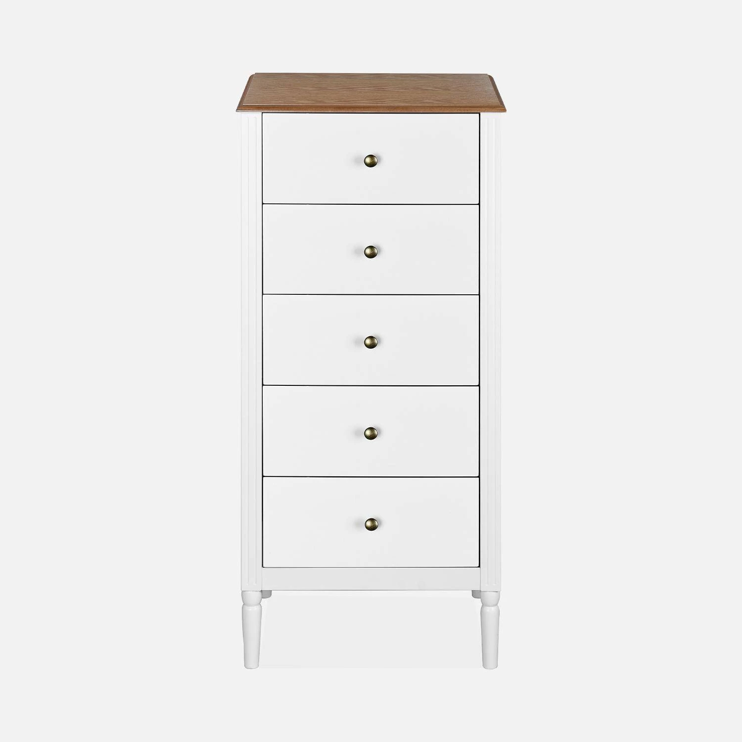 Chiffonnier 5 Tiroirs Placage Bois De Frêne 4 Chiffonnier 5 Tiroirs Placage Bois De Frêne – Image 4