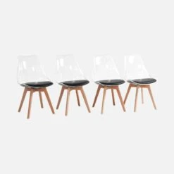 Chaise Scandinave Pieds Bois (lot De 4) Couleur : Noir -Meubles Boutique ichairacrx4bk f0f1a2886978e862e1791f90dbf8c863