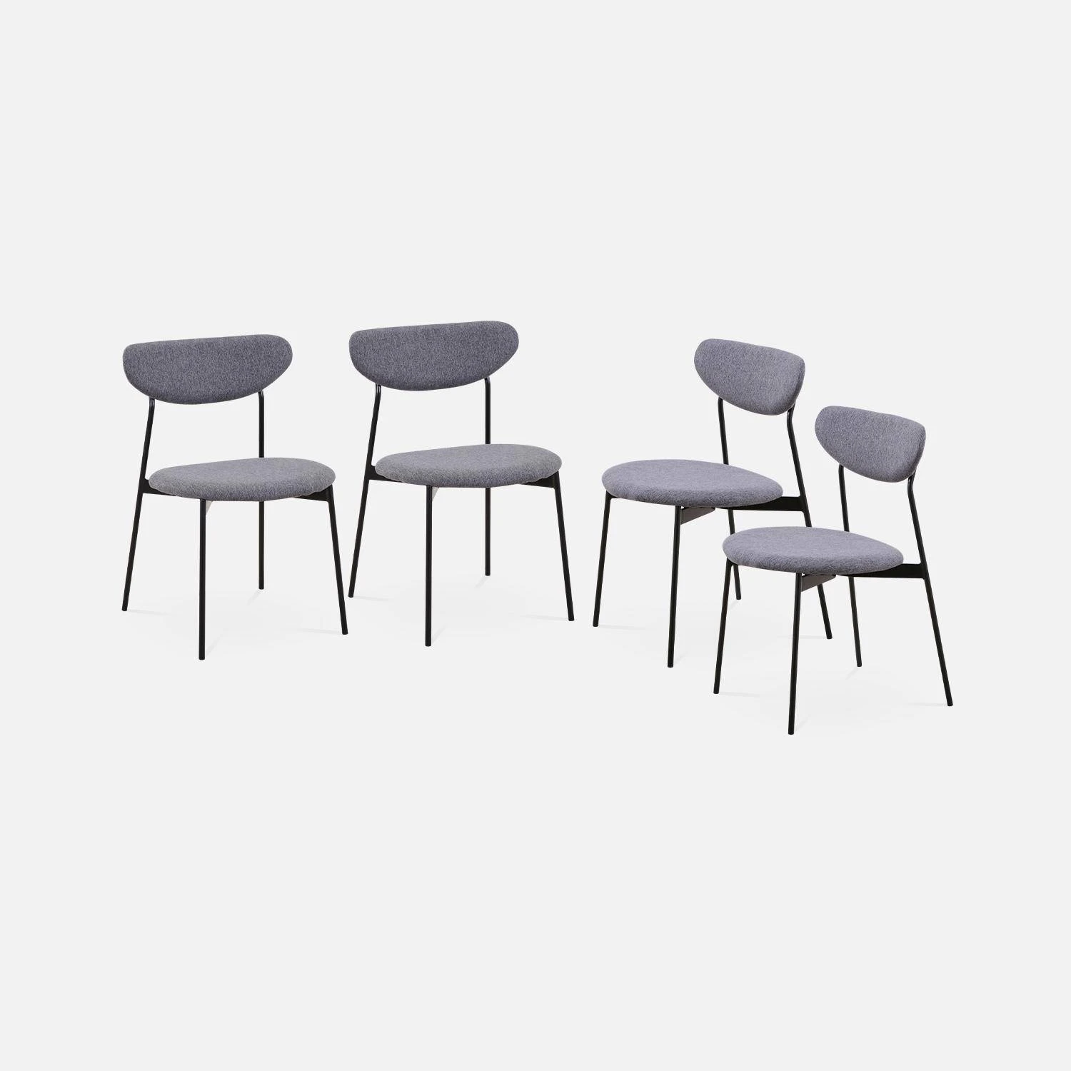 Chaise Scandinave Pieds Acier (lot De 4) Couleur : Gris Foncé 2 Chaise Scandinave Pieds Acier (lot De 4) Couleur : Gris Foncé – Image 2