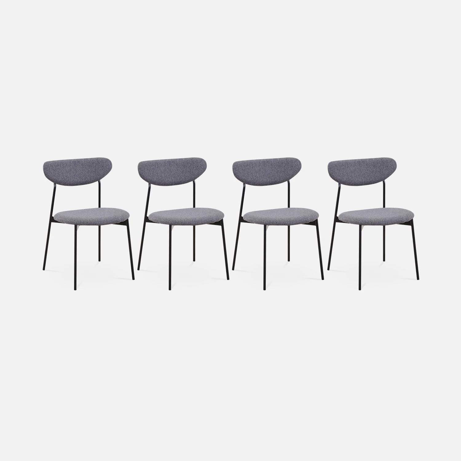 Chaise Scandinave Pieds Acier (lot De 4) Couleur : Gris Foncé 3 Chaise Scandinave Pieds Acier (lot De 4) Couleur : Gris Foncé – Image 3