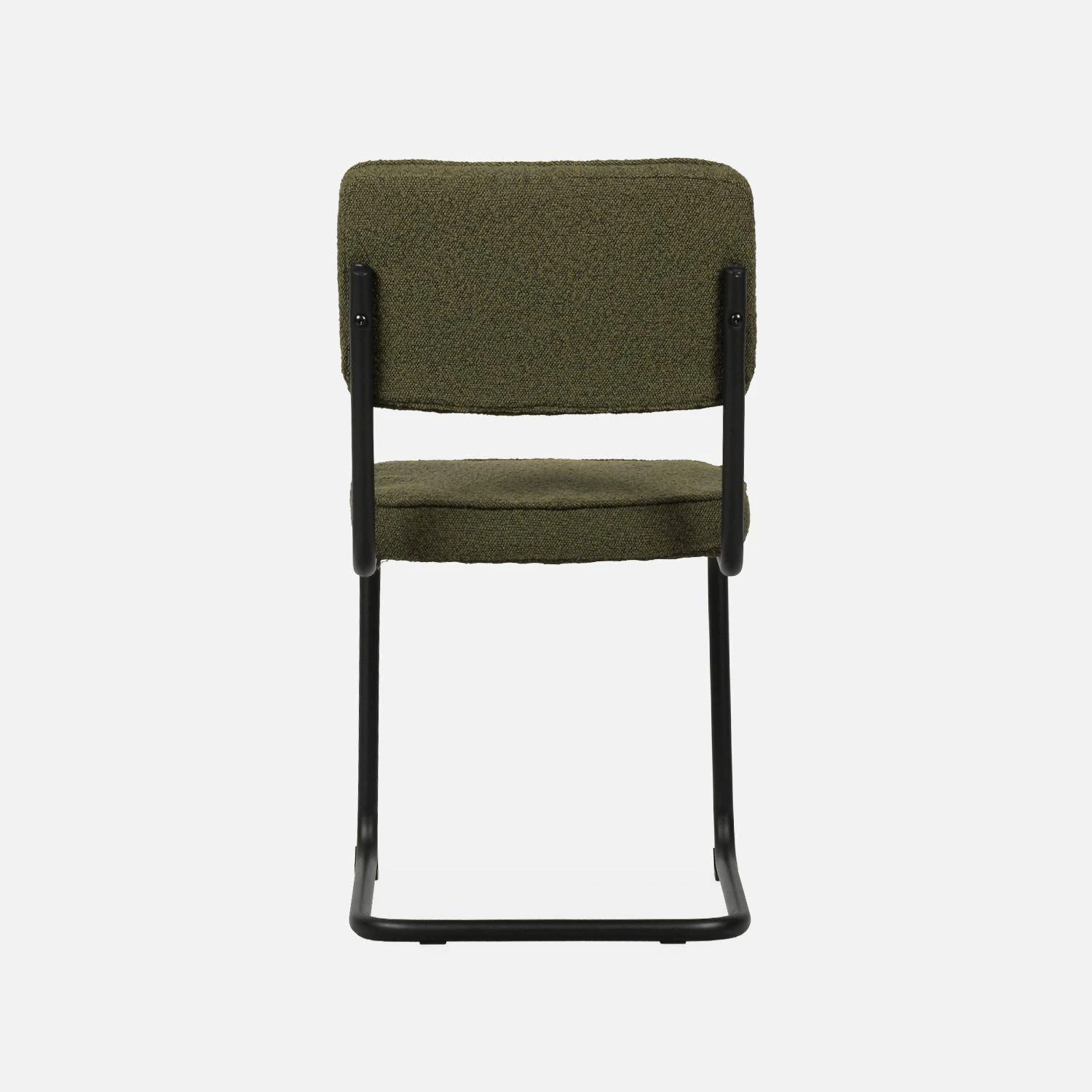 Chaise Cantilever Bouclette Texturée (lot De 2) Couleur : Vert 6 Chaise Cantilever Bouclette Texturée (lot De 2) Couleur : Vert – Image 6