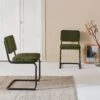 Chaise Cantilever Bouclette Texturée (lot De 2) Couleur : Vert
